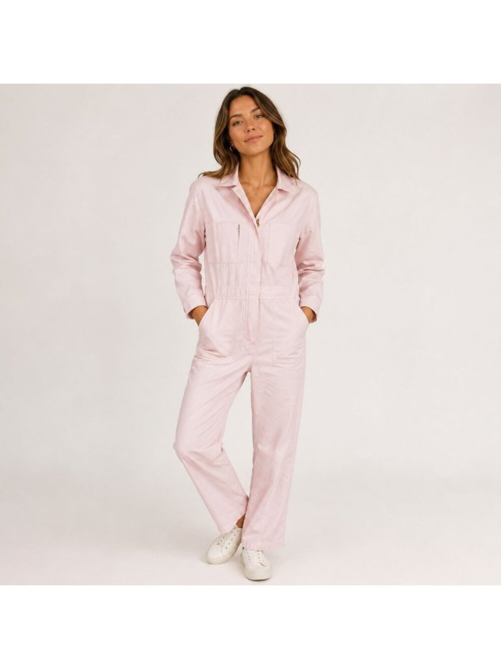 NWT Outerknown Pink Organic Cotton Linen Utility Jumpsuit XS Jumper Cargo